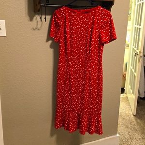 The Perfect Dress, Size 4. Red with white polkadot. 100% Polyester and 100% fun!